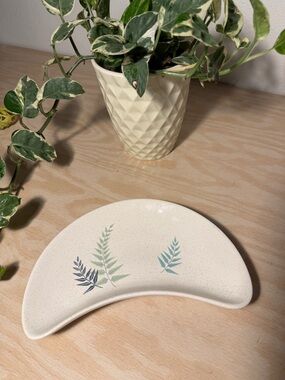 Franciscan Fern Dell rare crescent salad plate mid mod 50’s California pottery